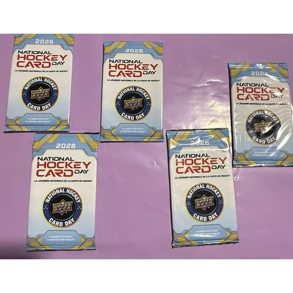 5 Upper Deck 2026 National Hockey Card Day Packs – Sealed – 5 Cards Per Pack